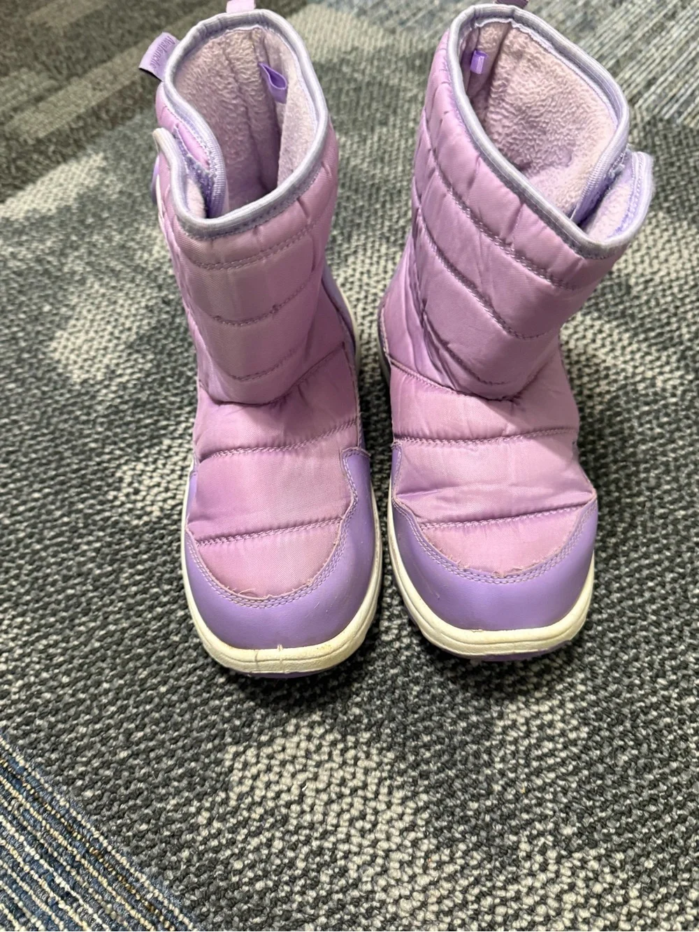 Kids Pink and Purple Girls' Snow Boots with Button Accent